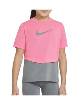 Camiseta Nike Dry Trophy Niña Rosa/ Gris