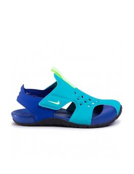 Chancla Nike Sunray Protect 2 PS Azul/Fosforito