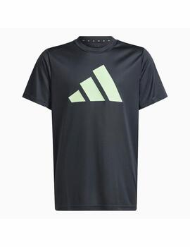 Camiseta Adidas U Training Logo Negro/Verde