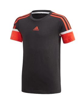 Camiseta Adidas Bold Niño Negro Y Rojo