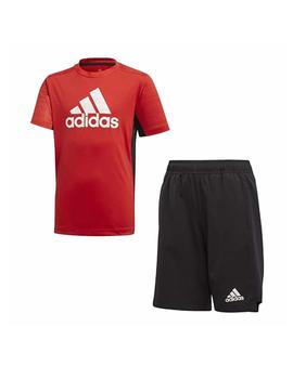 Conjunto Adidas Jr Set Tee Rojo/Negro
