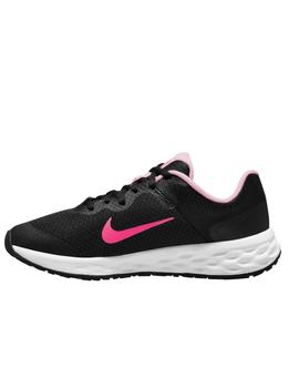 Zapatilla Nike Revolution 6 NN GS Negro y Rosa