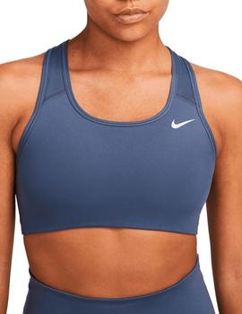 Top Nike Swoosh Medium Support Mujer Azul