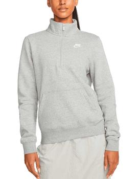 Sudadera Nike Club Flc Std Cremallera Mujer Gris