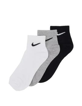 Calcetín Nike Tobillero Gris/Blanco/Negro