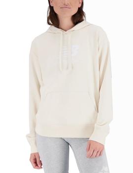 Sudadera New Balance Essentials Stacked Logo Mujer Beige