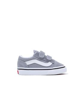 Zapatilla Vans TD Old Skool Velcro Gris/Blanco