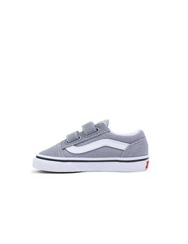 Zapatilla Vans TD Old Skool Velcro Gris/Blanco