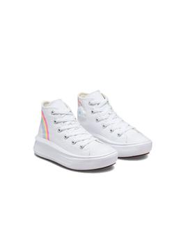 Zapatilla Converse Move Alta Rainbow PS Blanco