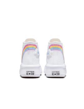 Zapatilla Converse Move Alta Rainbow PS Blanco