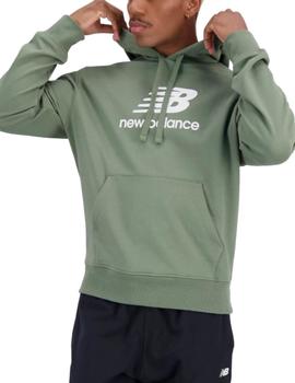 Sudadera New Balance Essentials Stacked Logo Hombre Verde