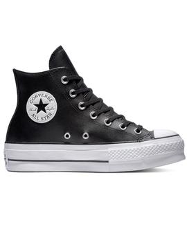 Zapatilla Converse Platform Alta Piel Negro/Blanco