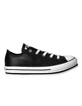 Zapatilla Converse Platform Eva Jr  de piel para niños Negra