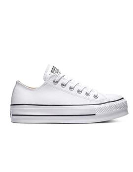 Zapatilla Converse Platform Baja Piel Blanco