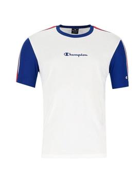 Camiseta Champion Hombre Blanco/Royal