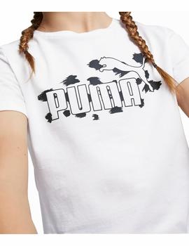 Conjunto Puma Tee & Legging Niña Blanco/Negro