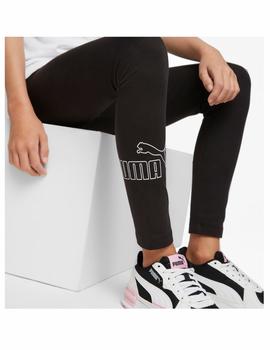 Conjunto Puma Tee & Legging Niña Blanco/Negro