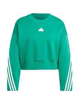 Sudadera Adidas FI 3S Mujer Verde/Blanco