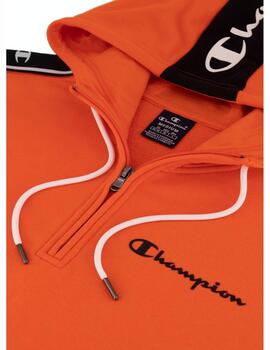 Sudadera Champion Capucha 1/2 Zip Hombre Naranja