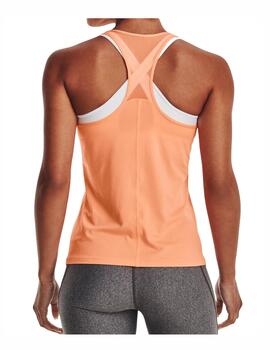 Camiseta Under Armour Tank Armadura Mujer Naranja