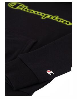 Sudadera Champion Capucha Niño Negro/Verde