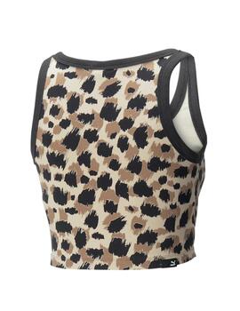 Top Puma x Pedroche Downtown Crop Leopardo