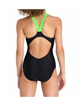 Bañador Arena Swim 1P V Back Niña Negro/Verde