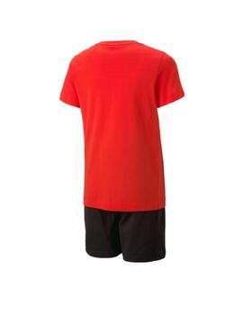 Conjunto Puma Logolab Niño Rojo/Negro