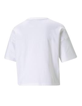 Camiseta Puma Ess Cropped Logo Mujer Blanco/Negro