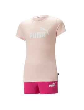 Conjunto Puma Logo Niña Rosa/Fucsia