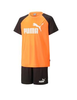 Conjunto Puma Polyester Niño Naranja/Negro