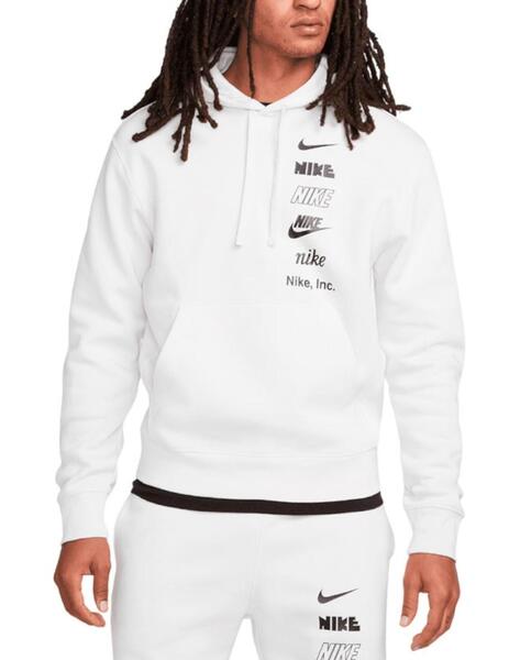 Sudadera Nike Club+ Pullover Logo Hombre Blanco