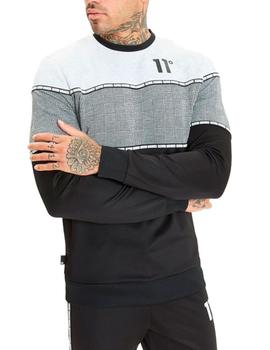 Sudadera 11º para hombre negro, gris y blanco