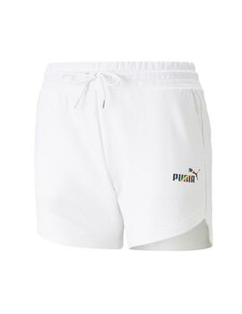 Short Puma ESS+ Love Is Love 5' Mujer Blanco