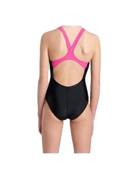 Bañador Arena Swim V Back Niña Negro/Fucsia