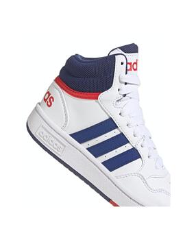 Zapatilla Adidas Hoops Mid 3.0 K Blanco/Azul