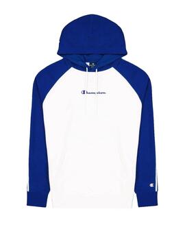 Sudadera Champion Capucha Hombre Blanco/Royal