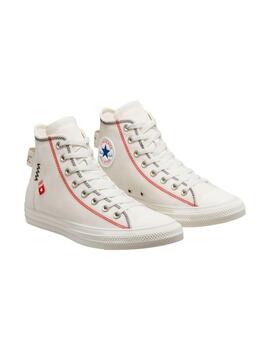 Zapatilla Converse All Star Alta Lona Vintage Blanco