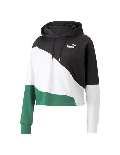 Sudadera Puma Power Cat Mujer Negro/Verde