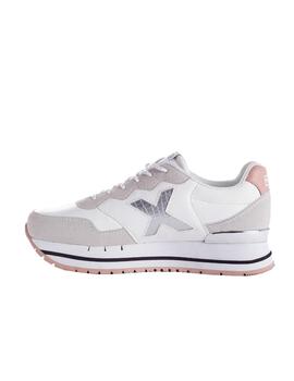 Zapatilla Munich Dash Sky 05 Mujer Blanco Y Plata