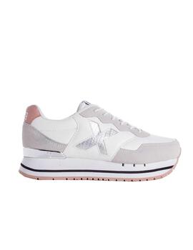 Zapatilla Munich Dash Sky 05 Mujer Blanco Y Plata