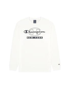 Camiseta Champion para hombre de manga larga blanca