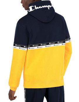 Sudadera Champion Capucha Azul marino y Amarilla