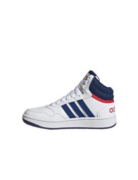 Zapatilla Adidas Hoops Mid 3.0 K Blanco/Azul