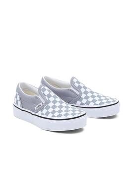 Zapatilla Vans Classic Slip-On Kids Gris/Blanco