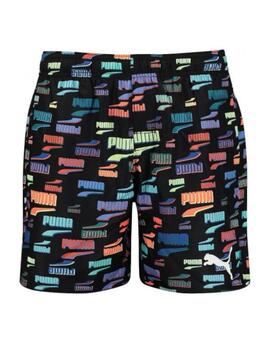 Bañador Puma Swim M-Length Niño Negro/Multi