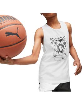 Camiseta Puma Basketball Tank Niño Blanco