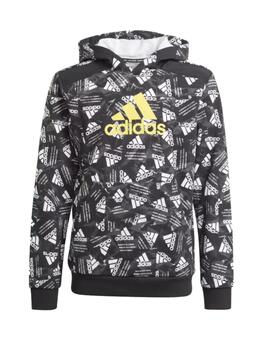 Sudadera Adidas Bos HD Niño Negro/ Amarilla