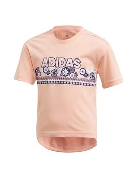 Camiseta Adidas Cot Niña Coral / Lila