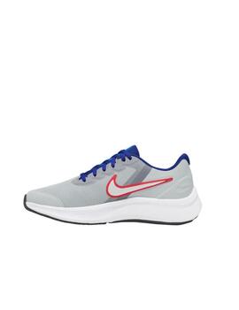 Zapatilla Nike Star Runner 3 GS Gris y Rojo